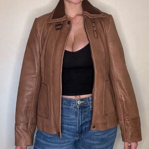 Jones New York medium leather jacket